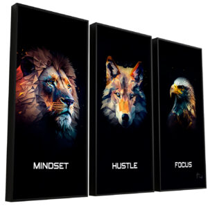 Mindset, Hustle and Focus Geometric – 3 Parts